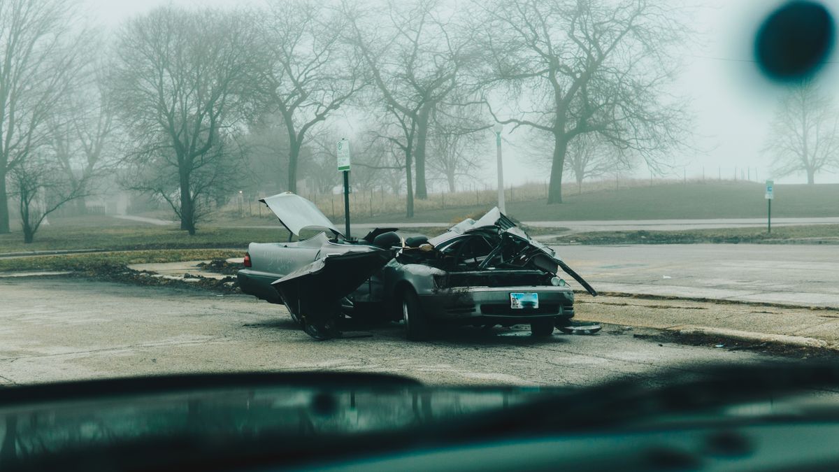 Damaged car after an accident